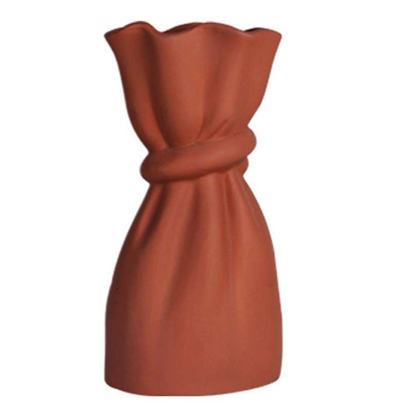 Cloth Bag Ceramic Vase Dried Flower Art Decoration Home Decoration A