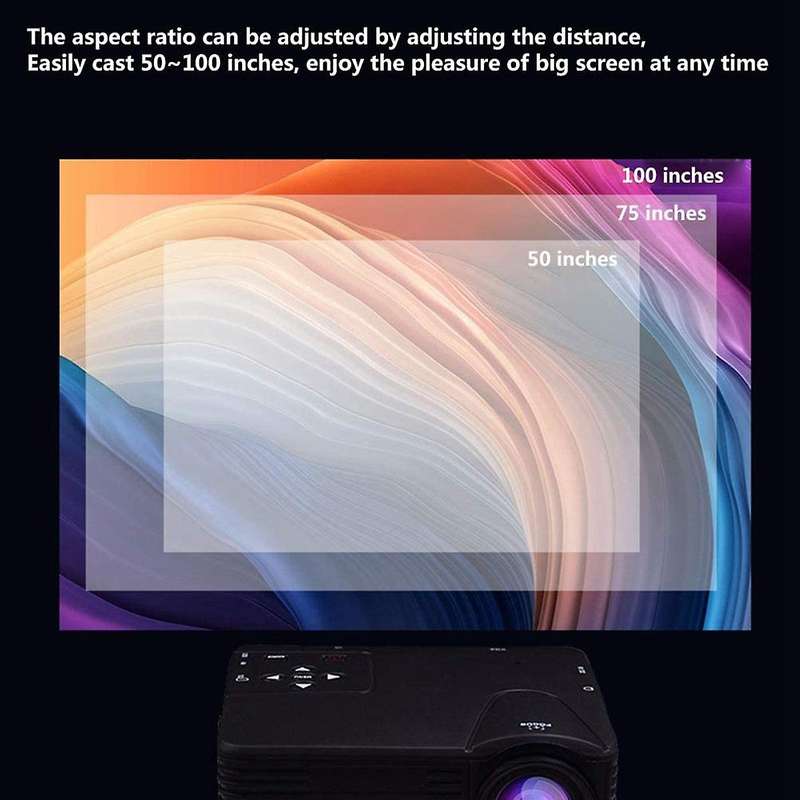 Cinema Projector for Iphone Android Switch Game Console Black Us Plug