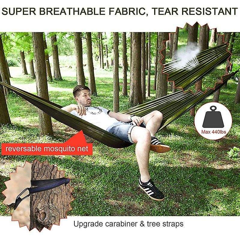 Camping Hammock with Rainfly Tarp and Mosquito Net, Parachute Hammock