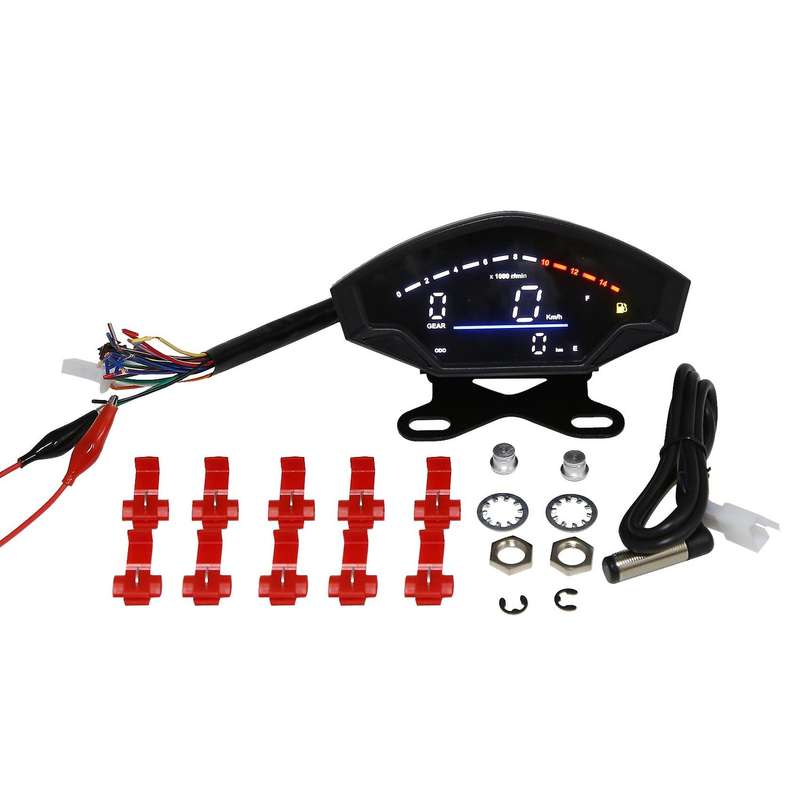 Motorcycle Digital Speedometer Meter Lcd Electric Injection