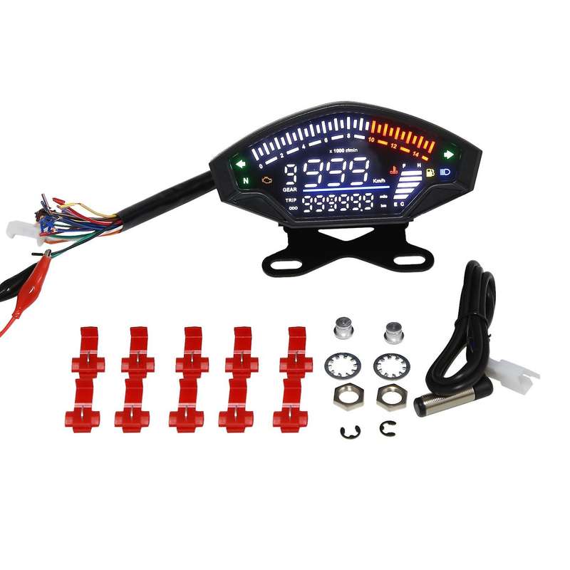 Motorcycle Digital Speedometer Meter Lcd Electric Injection