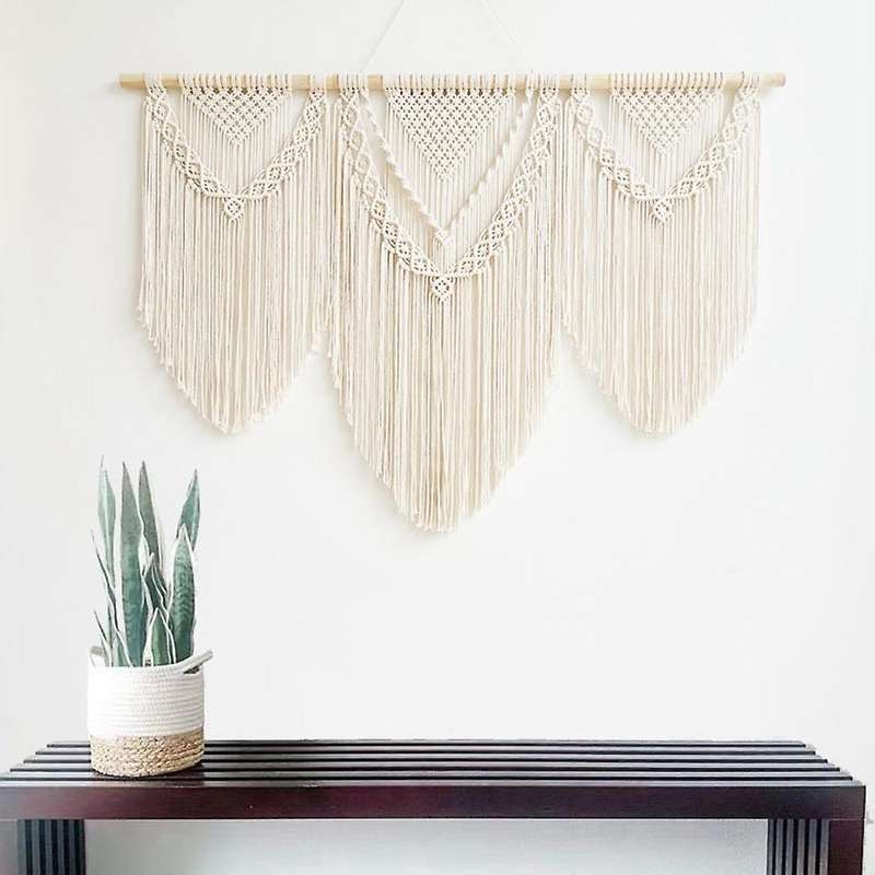 Hand-woven Pendant Macrame Tapestry Wall Hanging Geometry Bohemian