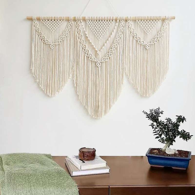 Hand-woven Pendant Macrame Tapestry Wall Hanging Geometry Bohemian