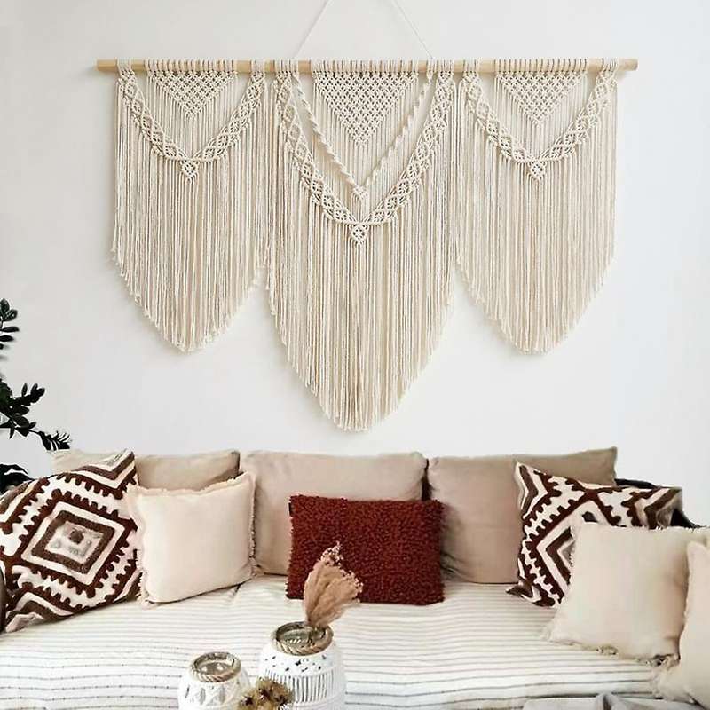 Hand-woven Pendant Macrame Tapestry Wall Hanging Geometry Bohemian