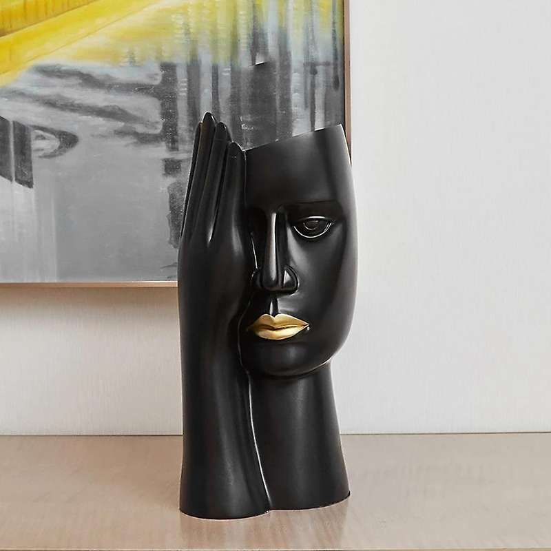 1pcs Creative Art Human Face Vase Flower Pot Flower Arrangement ,a