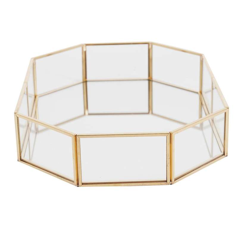 Nordic Style Glass Copper Geometry Storage Box(l)