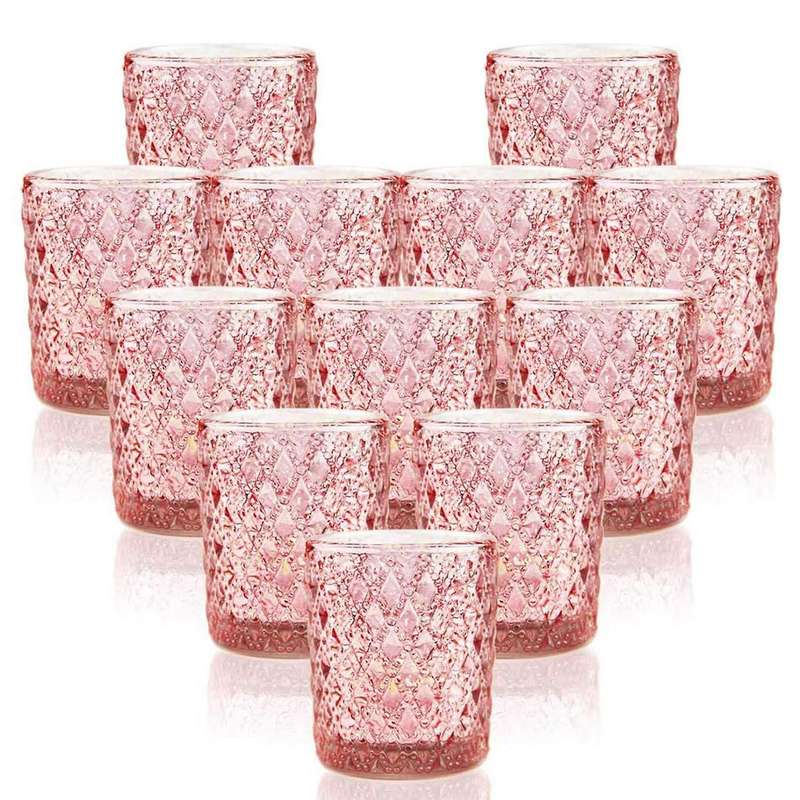 Beautiful Votive Candle Holders, Mercury Glass Tealight Holder,pink