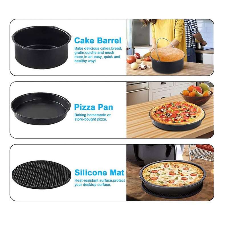 Accessories for Air Fryer 4.2-5.8qt Baking Basket Pizza Plate Grill