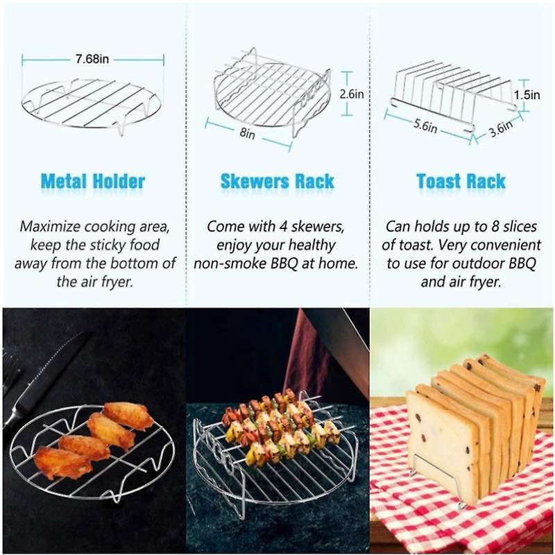 Accessories for Air Fryer 4.2-5.8qt Baking Basket Pizza Plate Grill
