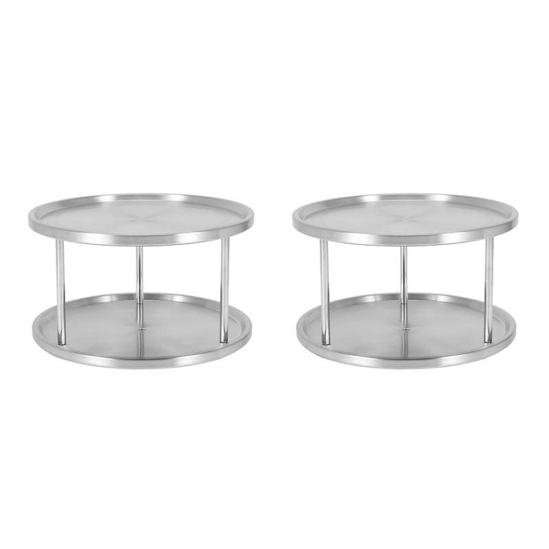 Spice Rack Stainless Steel 360 Degree Turntable 2 Stand