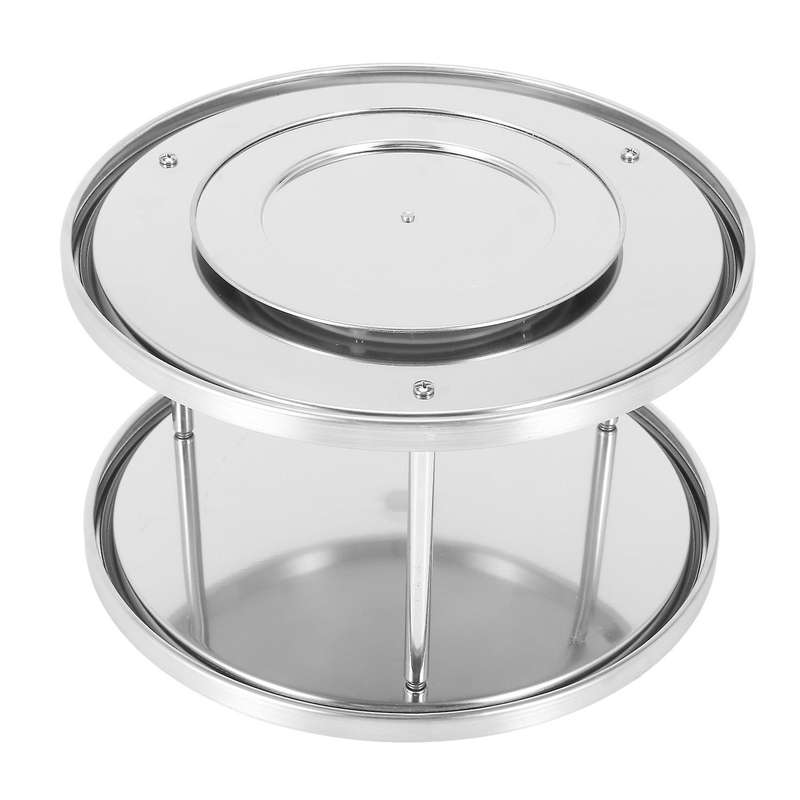 Spice Rack Stainless Steel 360 Degree Turntable 2 Stand