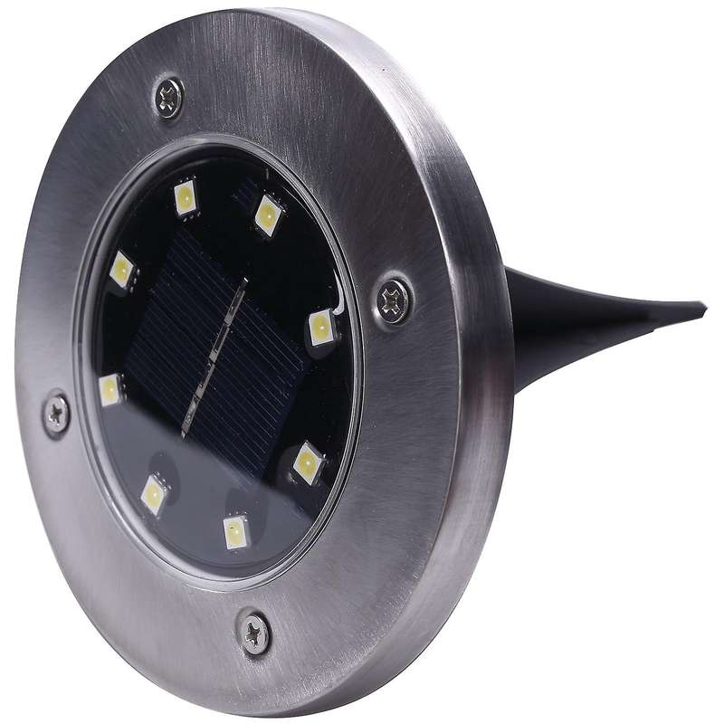 10pcs Solar Powered Ground Light 8 Led Light Lamps - White Light