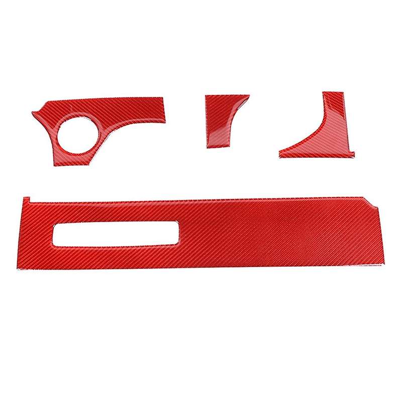 Center Console Stickers for Dodge Ram 1500 2018-2021,red Carbon Fiber