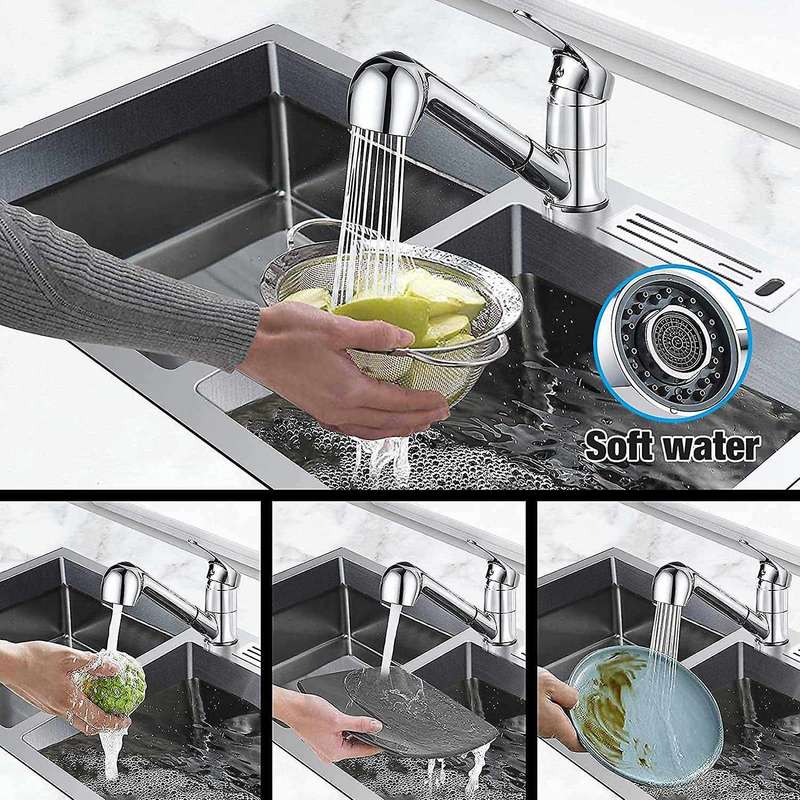 Kitchen Tap Extendable 360 Rotatable Sink Tap 2 Modes Mixer Tap