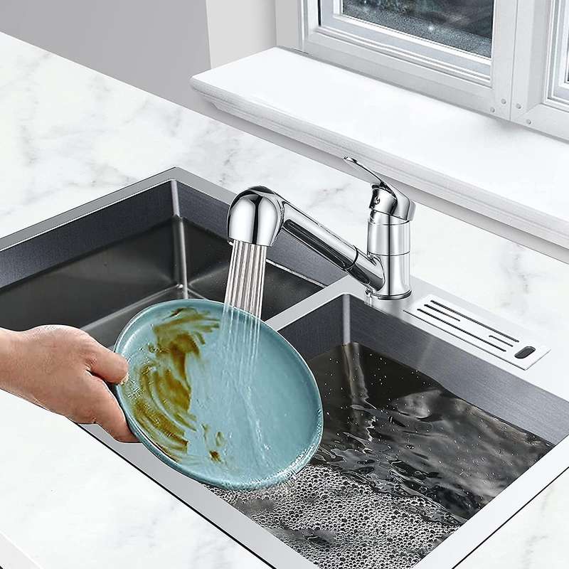 Kitchen Tap Extendable 360 Rotatable Sink Tap 2 Modes Mixer Tap