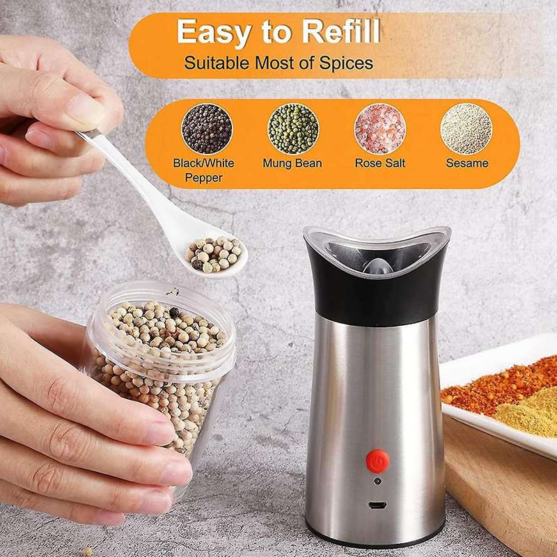 Electric Salt and Pepper Mill Rechargeable Spice Pepper Grinder