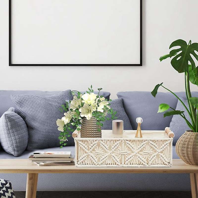 Macrame Storage Basket for Organizing Woven Decorative Basket 2pcs