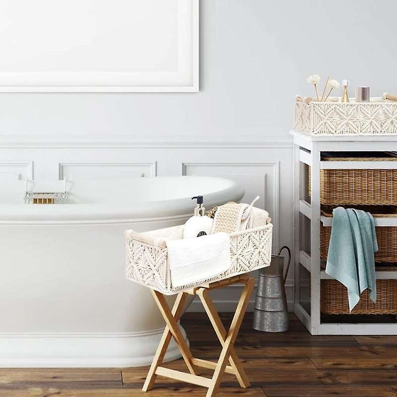 Macrame Storage Basket for Organizing Woven Decorative Basket 2pcs