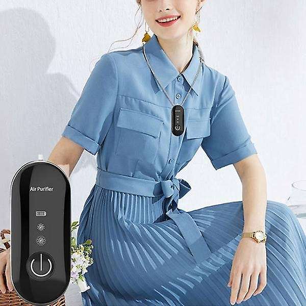 2pcs Car Hanging Neck Air Purifier Stylish Personal Wearable ,white