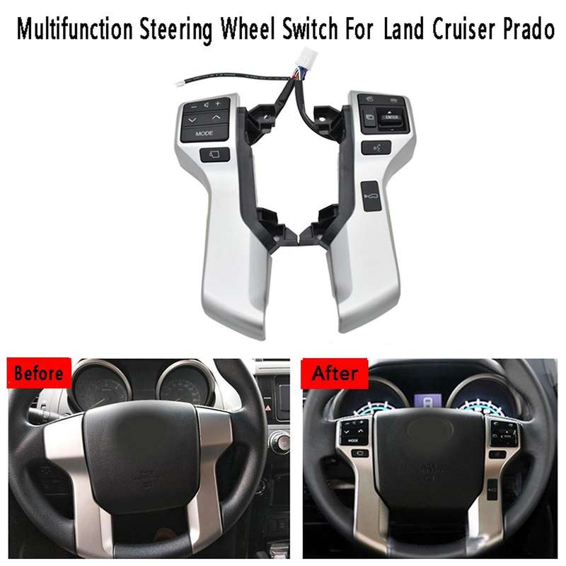 Steering Wheel Control Switch for Toyota Land Cruiser Prado Silver