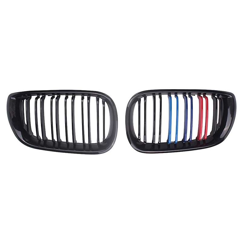 Front Hood Kidney Double Line Grill For-bmw E46 4d 3 Series 2002-2004