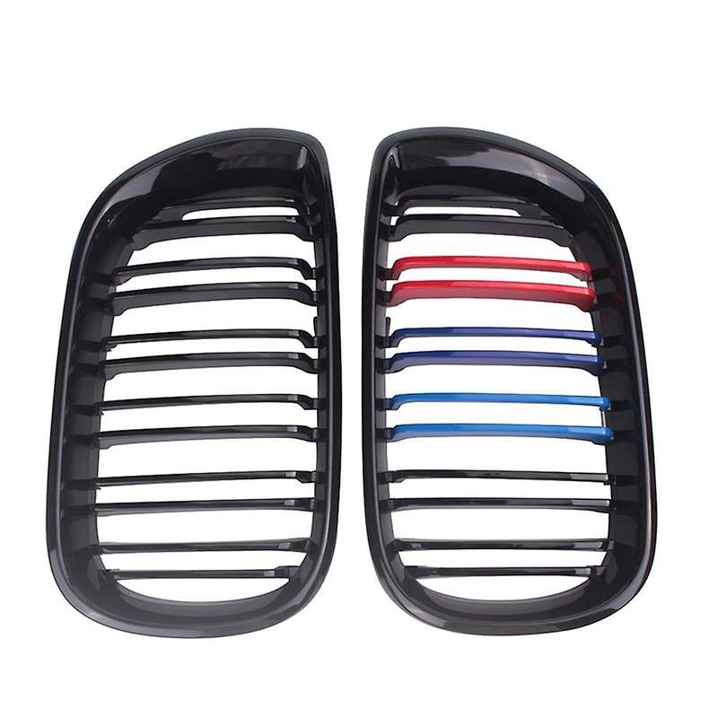 Front Hood Kidney Double Line Grill For-bmw E46 4d 3 Series 2002-2004