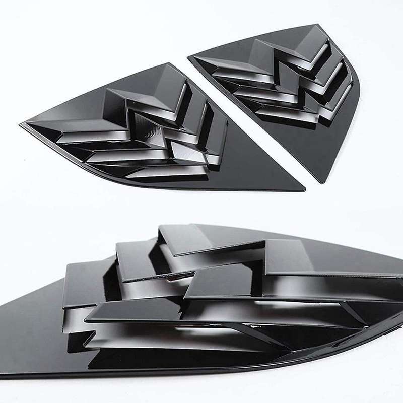 Car Side Window Scoop Louvers Trim for Dodge Challenger Black