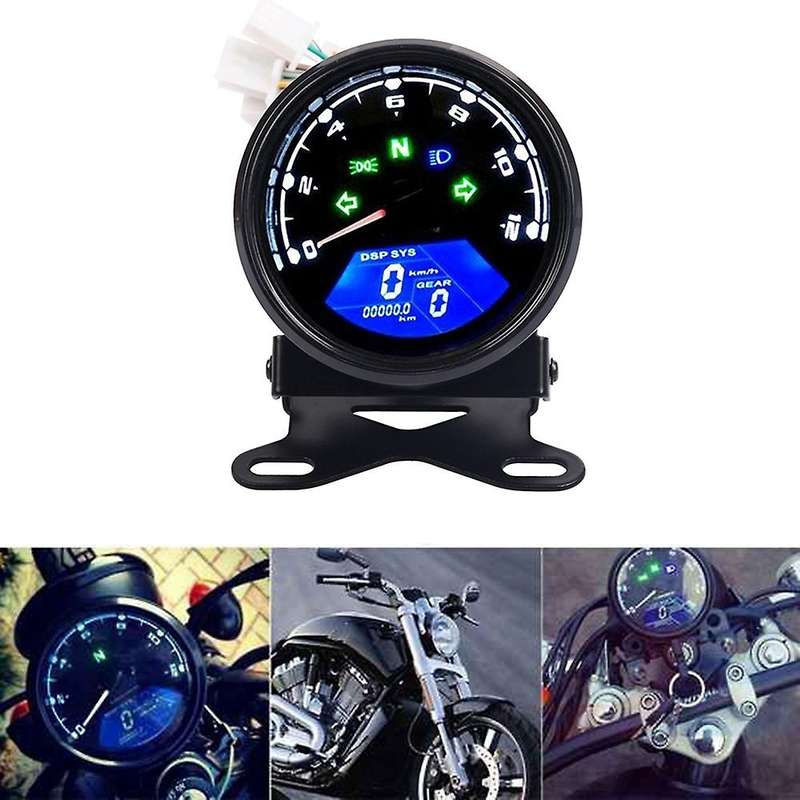 Universal Motorcycle Lcd Digital Meter Odometer Tachometer