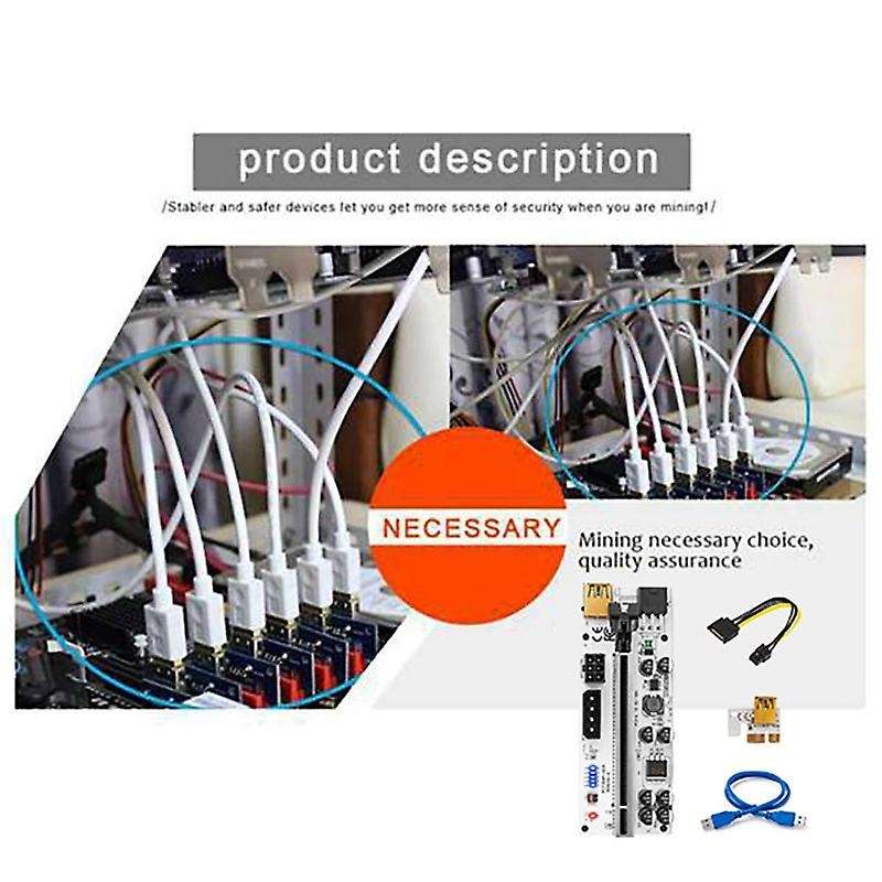 6 Pack Ver010-x Pcie Riser for Btc Gpu Adapter Card with Thermal Pad