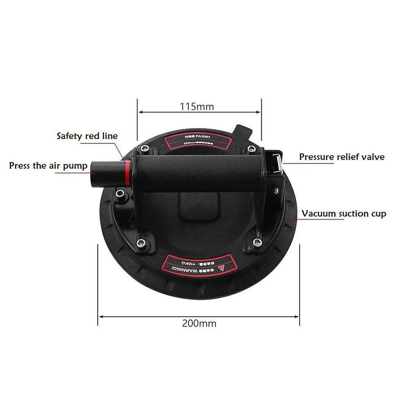 8 Inch Glass Suction Cup Vacuum Suction Cup Bearing Capacity Heavy