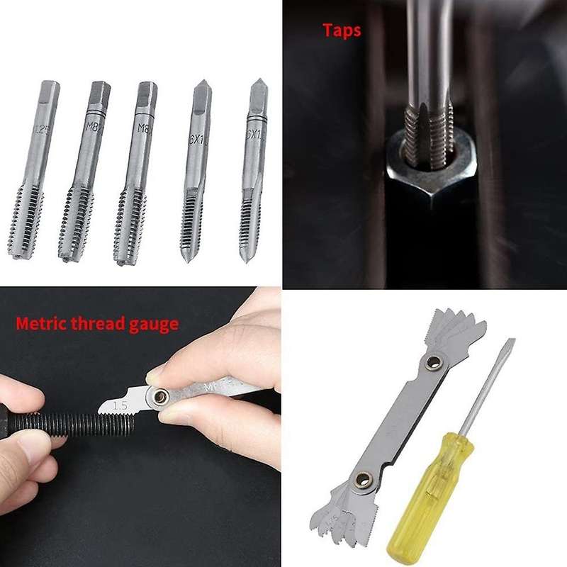 32pc M3-m12 Metric Tap and Die Set Tool Thread Tap Die Wrench Set