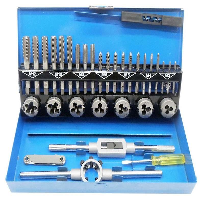 32pc M3-m12 Metric Tap and Die Set Tool Thread Tap Die Wrench Set