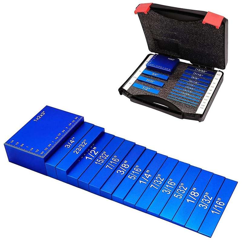 15pcs Setup Blocks Set, for Router and Table Saw Accessories Blue