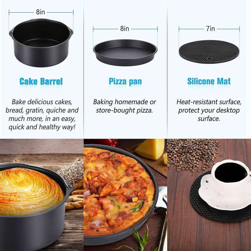 8 Inch Air Fryer Accessories Fits All 4.2 Quart-5.8 Quart Air Fryer
