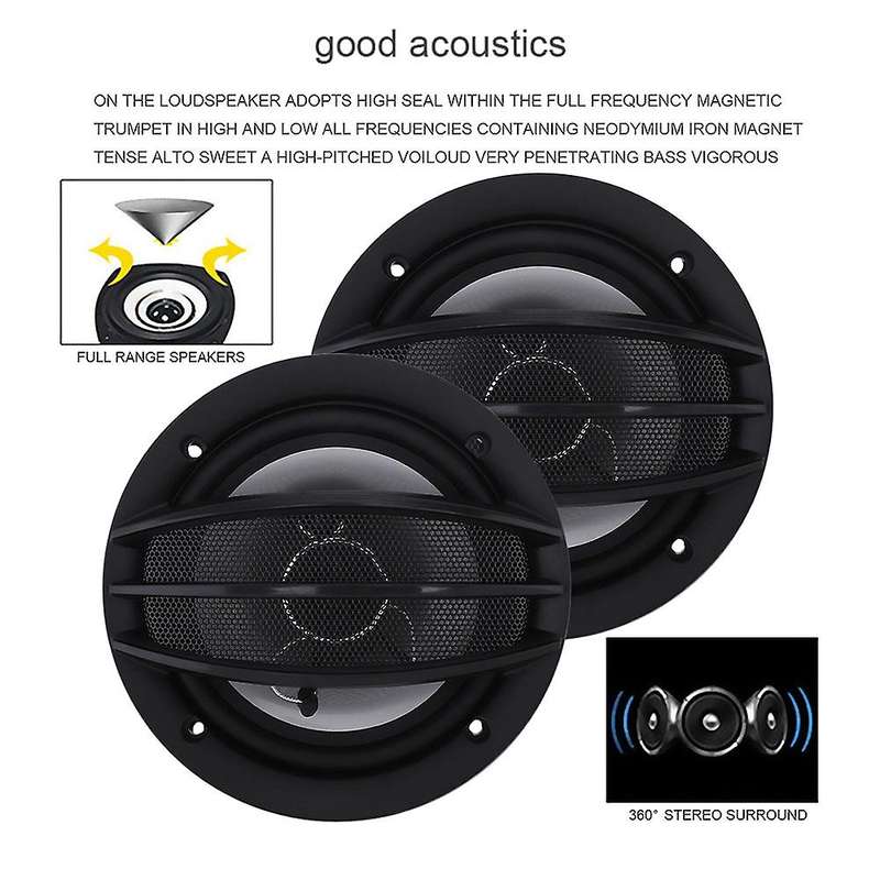 2pcs 6 Inch 380w Car Hifi Coaxial Speaker Vehicle Door Auto Audio