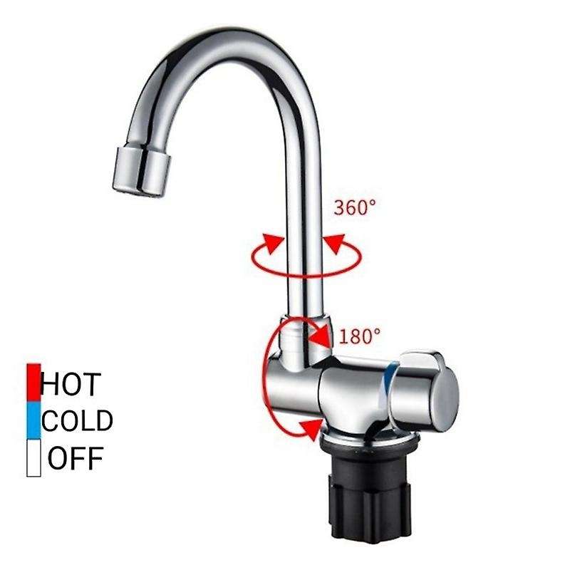 360 Degree Rotation G1/2 Thread Single Handle Copper Faucet for Boat