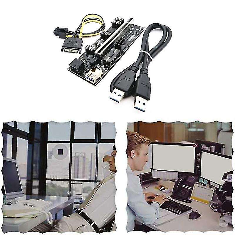 Ver010s Plus Pcie Adapter Card Pcie 1x to 16x Usb 3.0 Data Cable,6pc