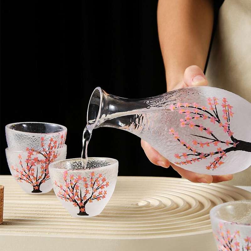 Lead-free Glass Japanese Style Clear Wine Pot for White Wine Pot