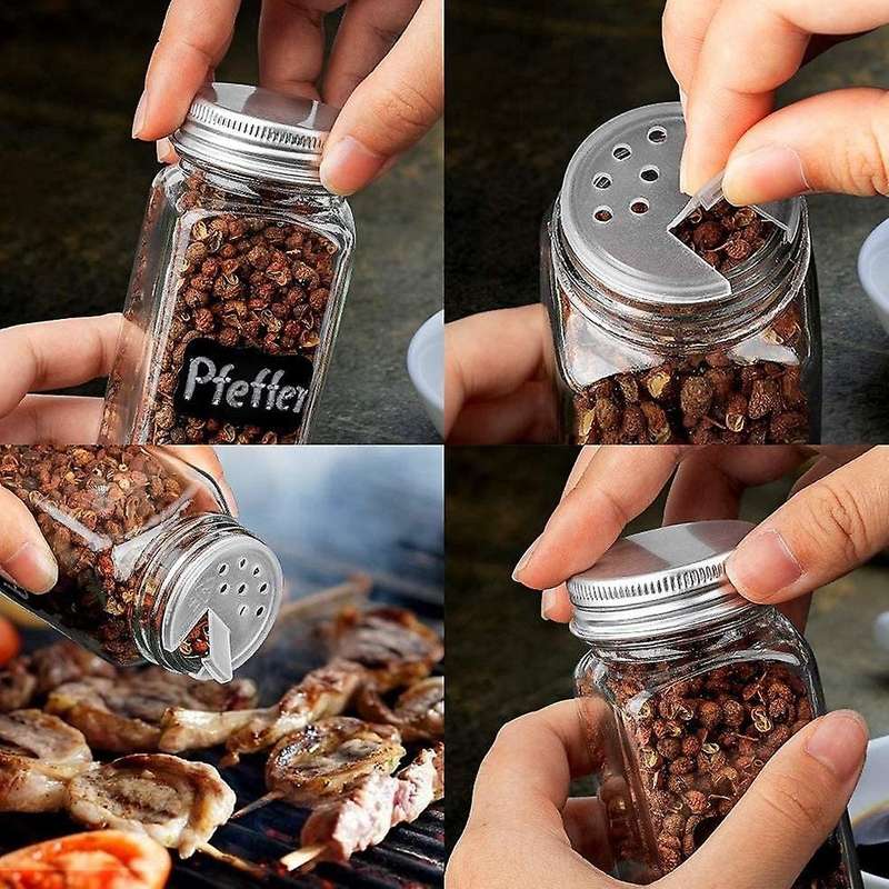Spice Jars Set with Lids - 120 Ml Container for Storing Spices
