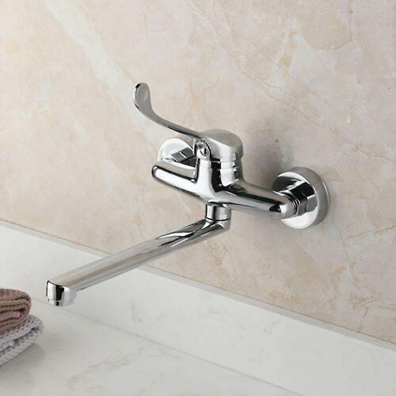 Kitchen Faucet Single Hole Sink Basin Long Spout Sprayer Head Chrome