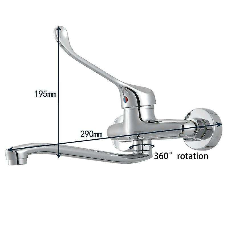 Kitchen Faucet Single Hole Sink Basin Long Spout Sprayer Head Chrome
