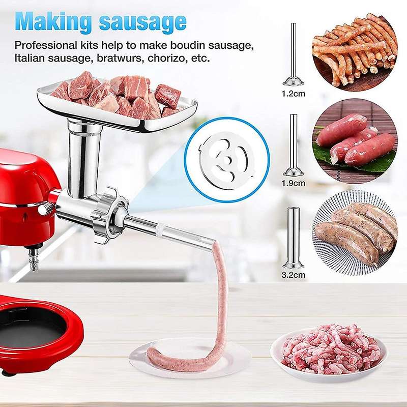Metal Food Grinder Attachment for Phisinic & Kitchenaid Stand Mixer