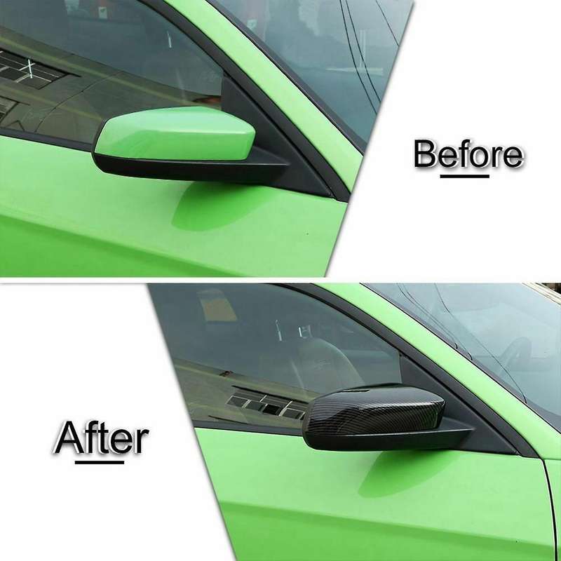 Side Door Mirror Covers Abs for Ford Mustang 2009-2013, Carbon Fiber