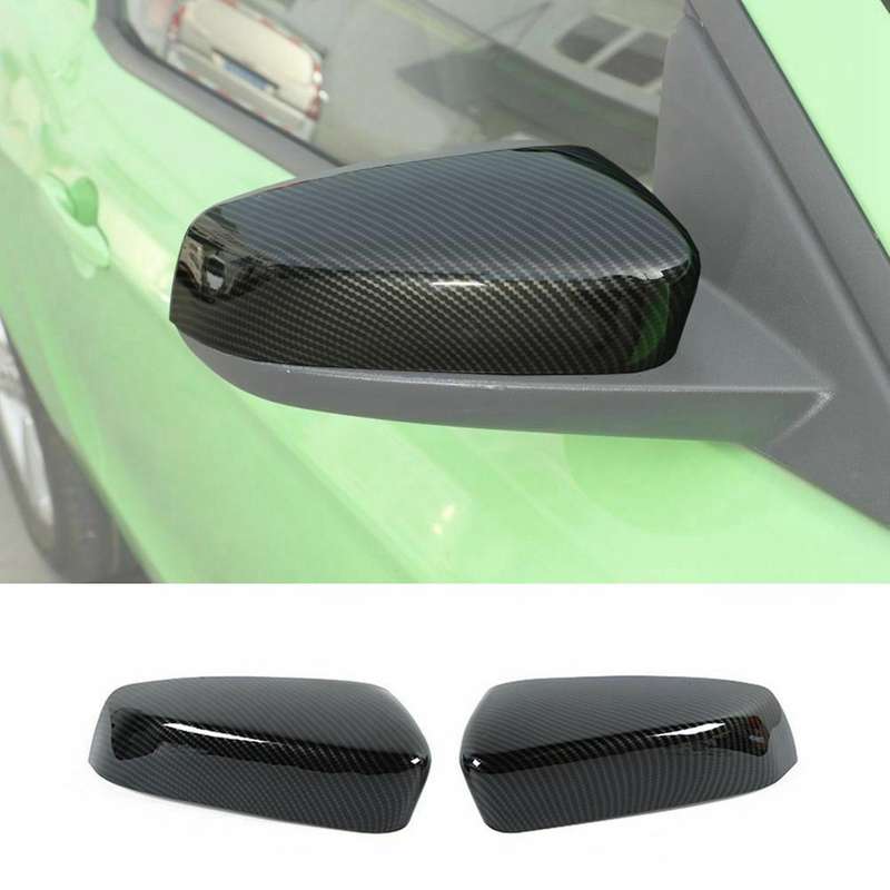 Side Door Mirror Covers Abs for Ford Mustang 2009-2013, Carbon Fiber