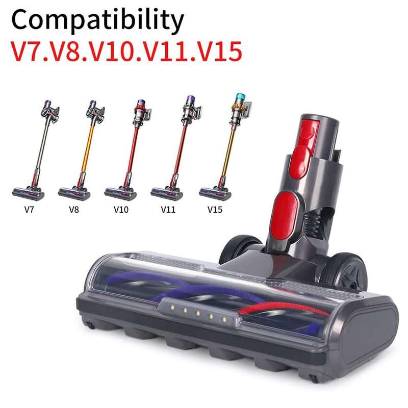 Floor Attachment for Dyson V7v8v10 V11 Vacuum Cleaners with Led Light