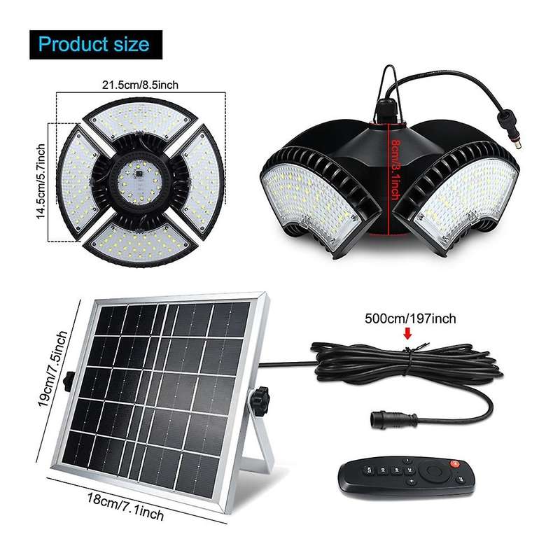 4heads Solar Pendant Lights with Remote for Garden Yard White Light