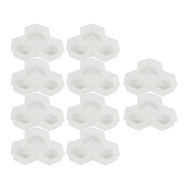10pcs Maple Leaf Concrete Manually Plastic Stepping Stone