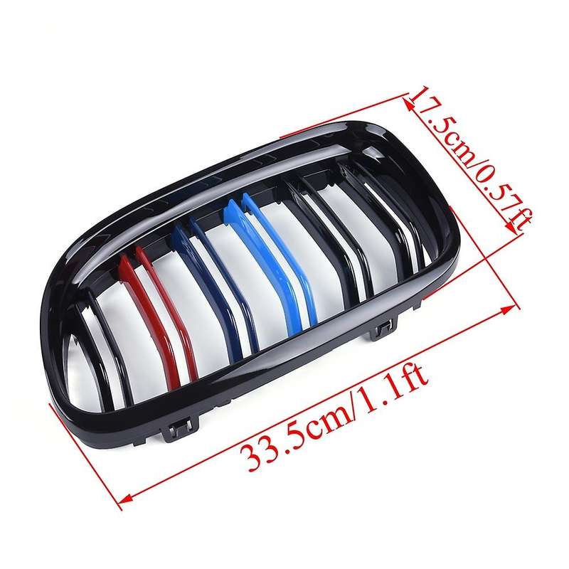 Front Hood Kidney Double Line Grill For-bmw 3 Series E90 09-12 Mstyle