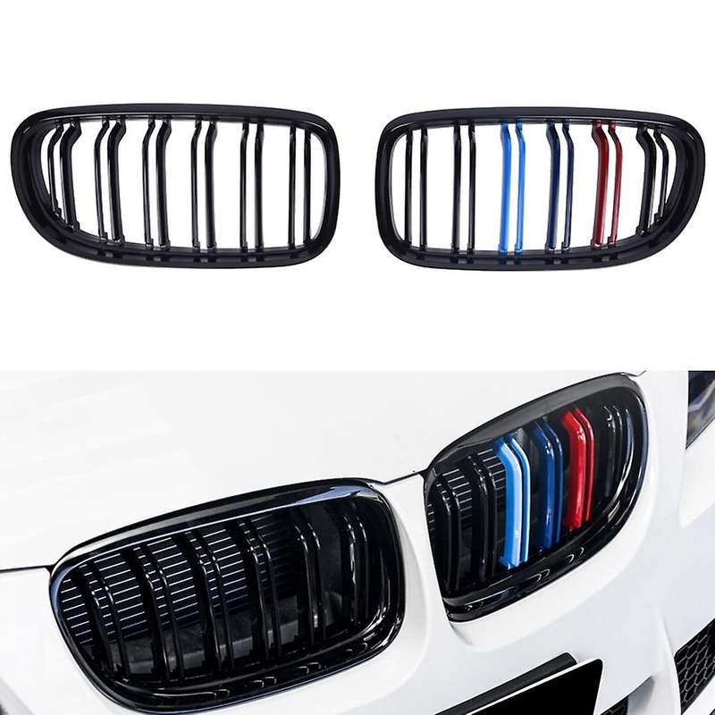 Front Hood Kidney Double Line Grill For-bmw 3 Series E90 09-12 Mstyle