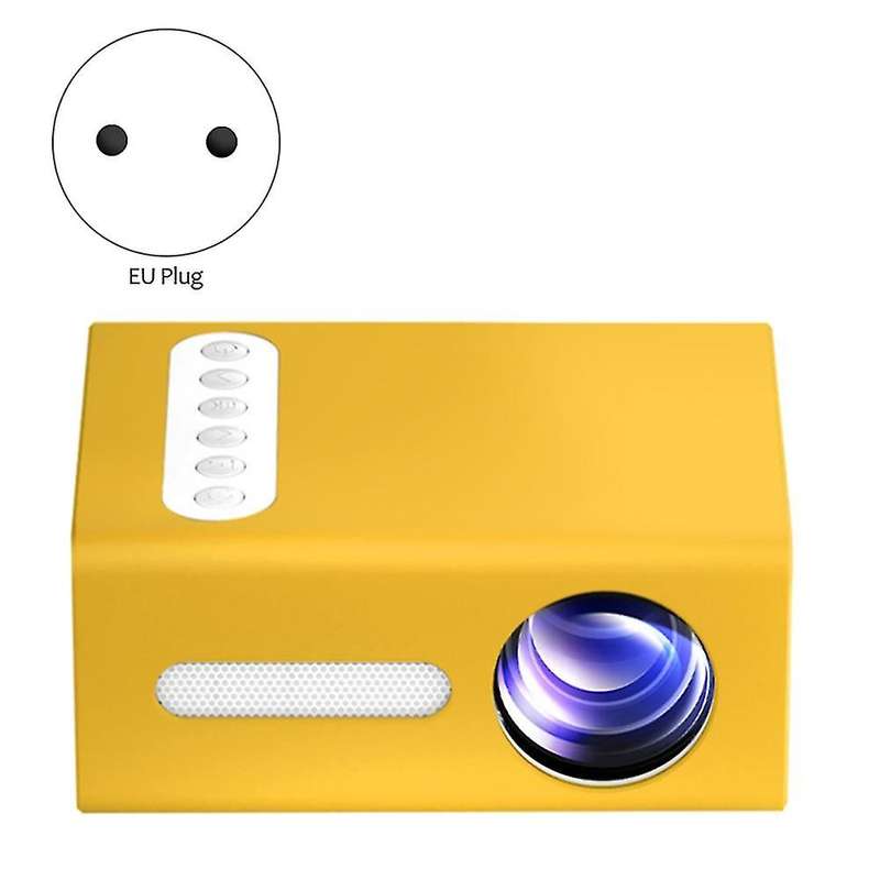T300 Mini Projector Home Theater Media Audio Player (yellow)eu Plug